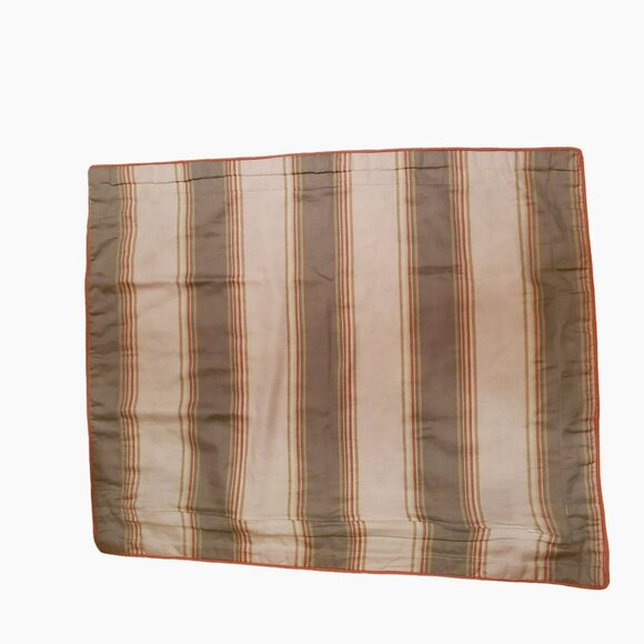 Biltmore Reversible Pillow Sham, Floral, Stripes, Coral Light Green Tan Cream - Picture 2 of 6